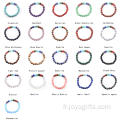 2016 Streth Bracelet de perles de mode urbaine 7Chakra Pierre 8mm sortes matériaux vrac